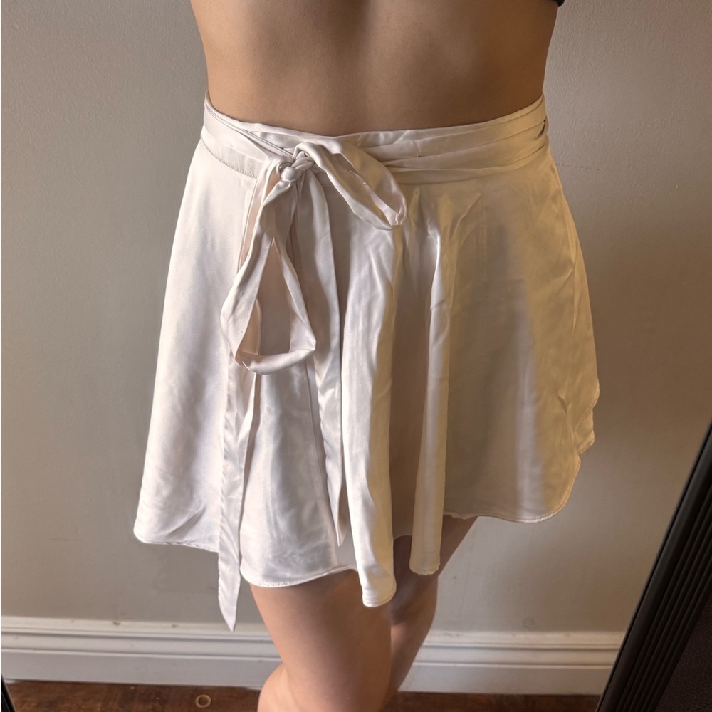 SHEIN wrapped satin skirt